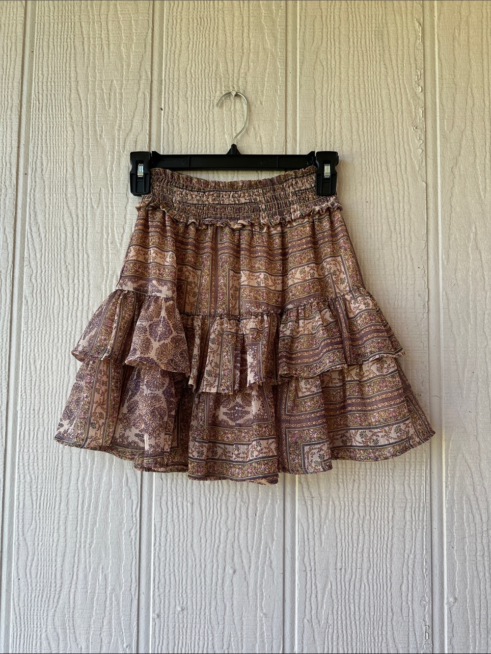 American Eagle Bohemian Tiered Ruffle Mini Skirt